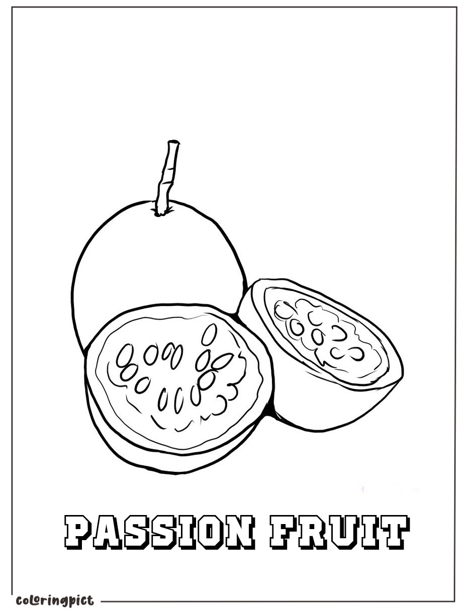 Sweet and Sour Passion Fruit Coloring Page 5 passion fruit coloring