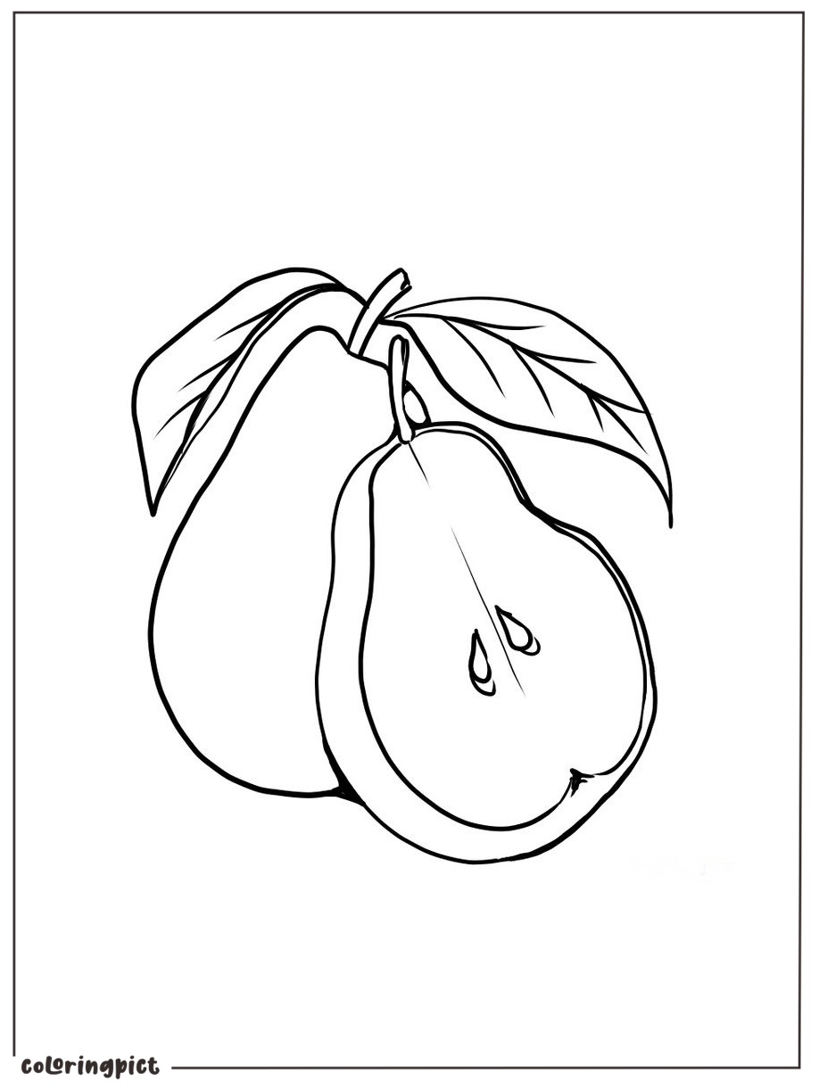 pear cartoon for coloring free