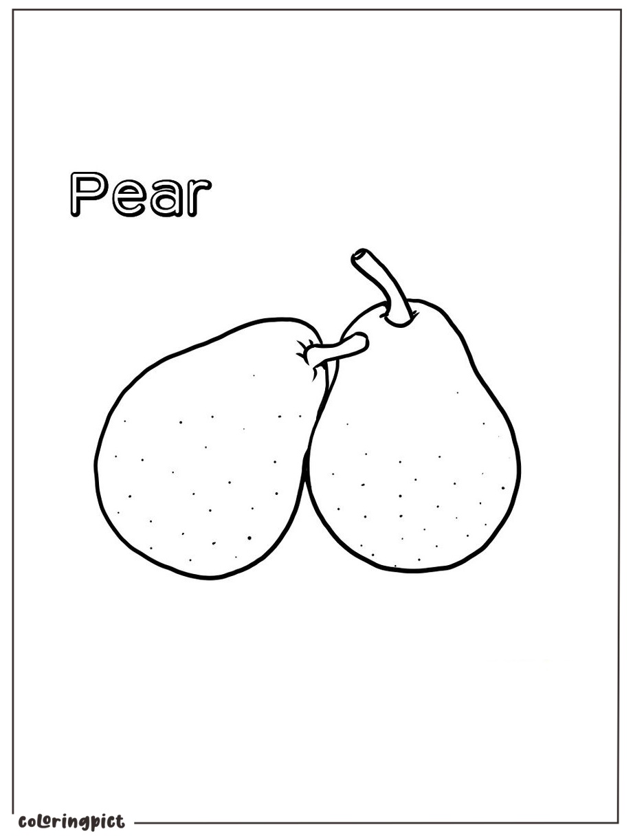 pear coloring sheet print free