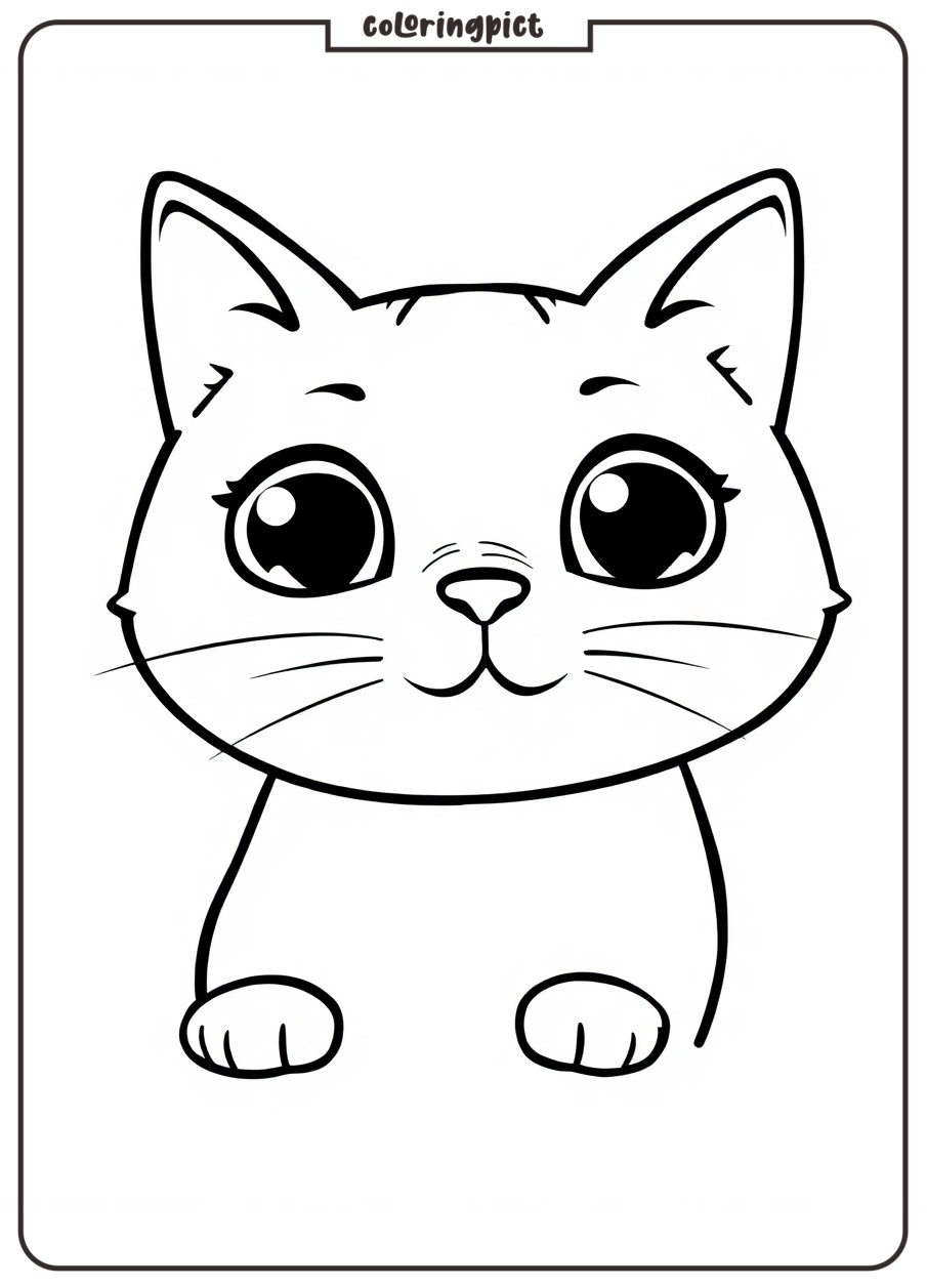 printable cute cat face coloring page