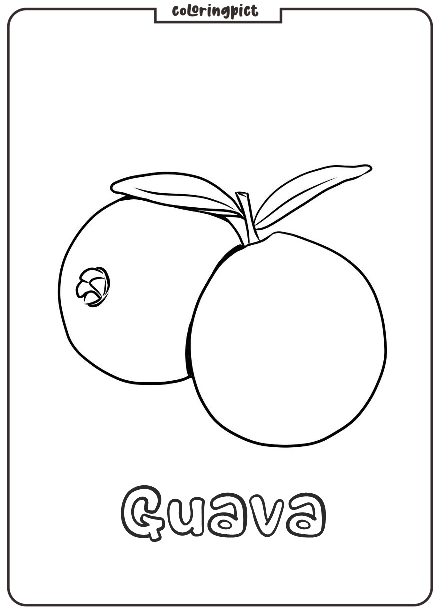 printable guava coloring page for kids