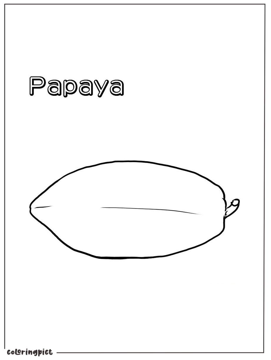 Tropical and Nutritious Papaya Fruit Coloring Page 5 printable papaya coloring page print