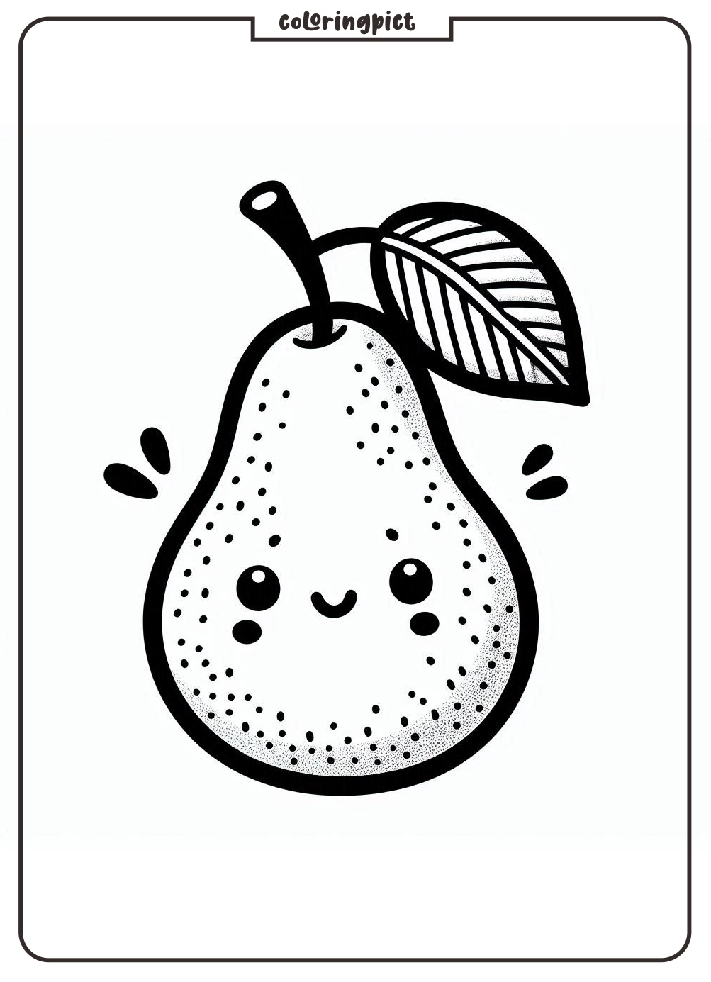 printable pear coloring pages for kids