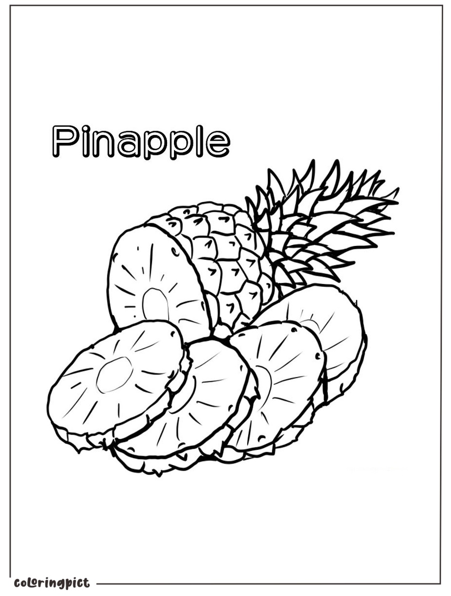 printable pineapple coloring page download