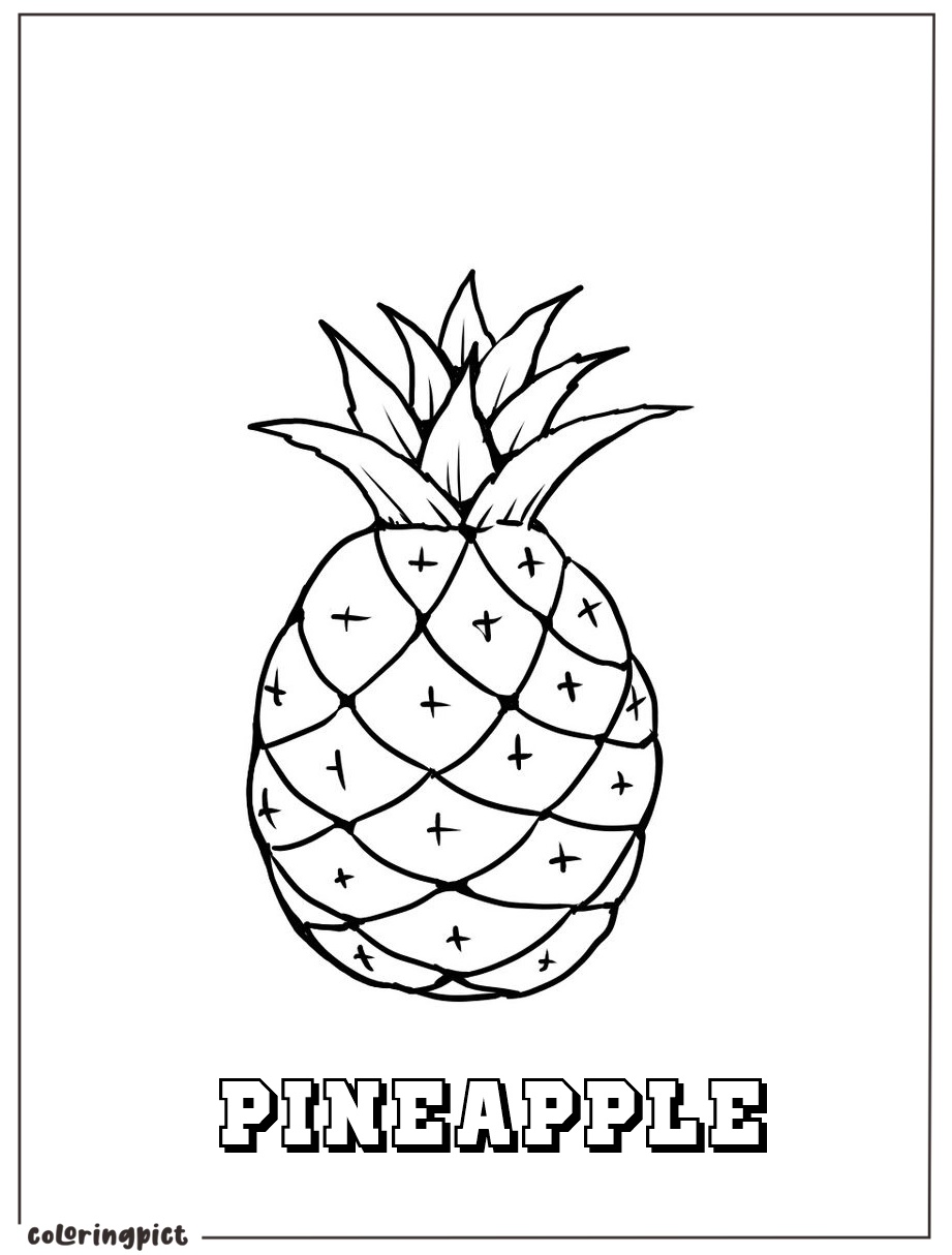 printable pineapple coloring picture print