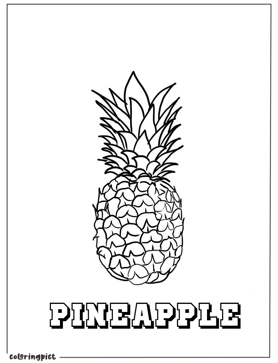 printable pineapple for coloring to print