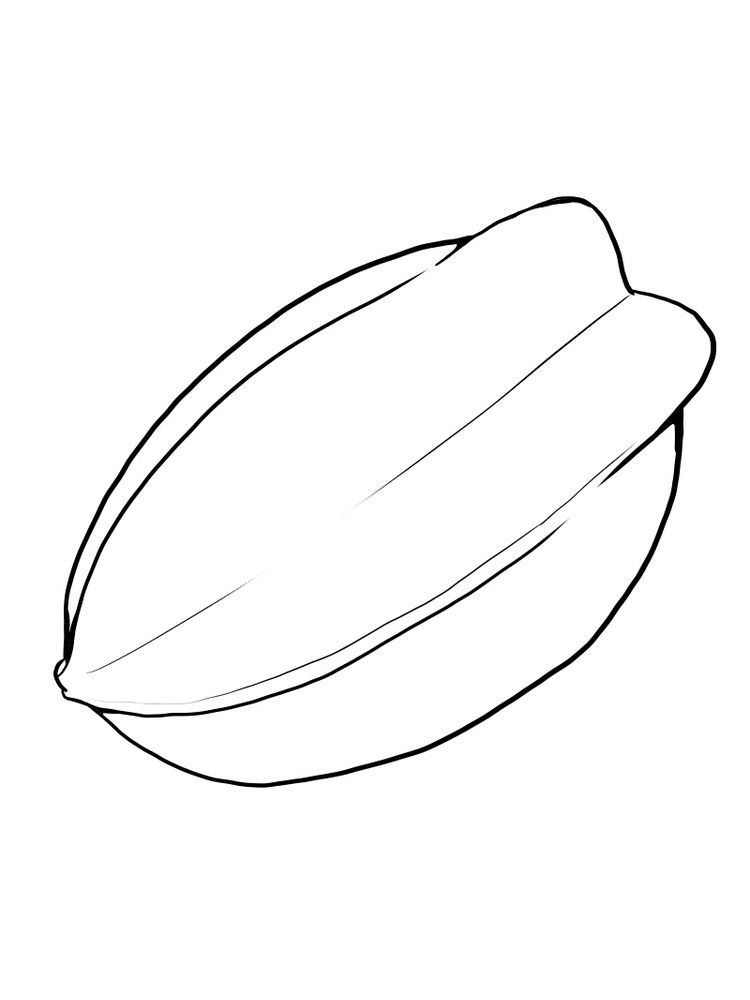 Unique and Delicious Tropical Fruits, Star Fruit Coloring Page 2 printable print star fruit coloring pages