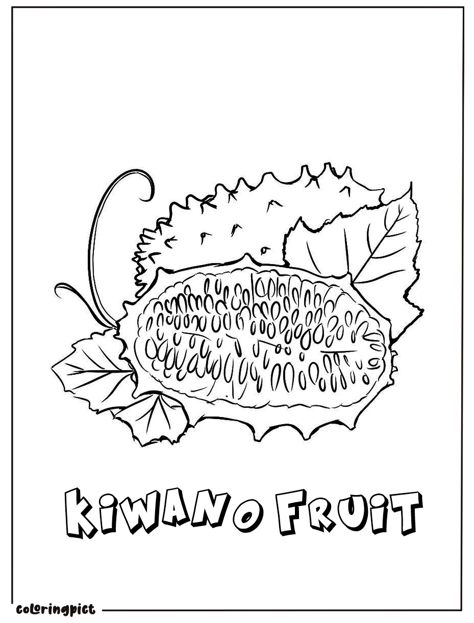 printablekiwano coloring page