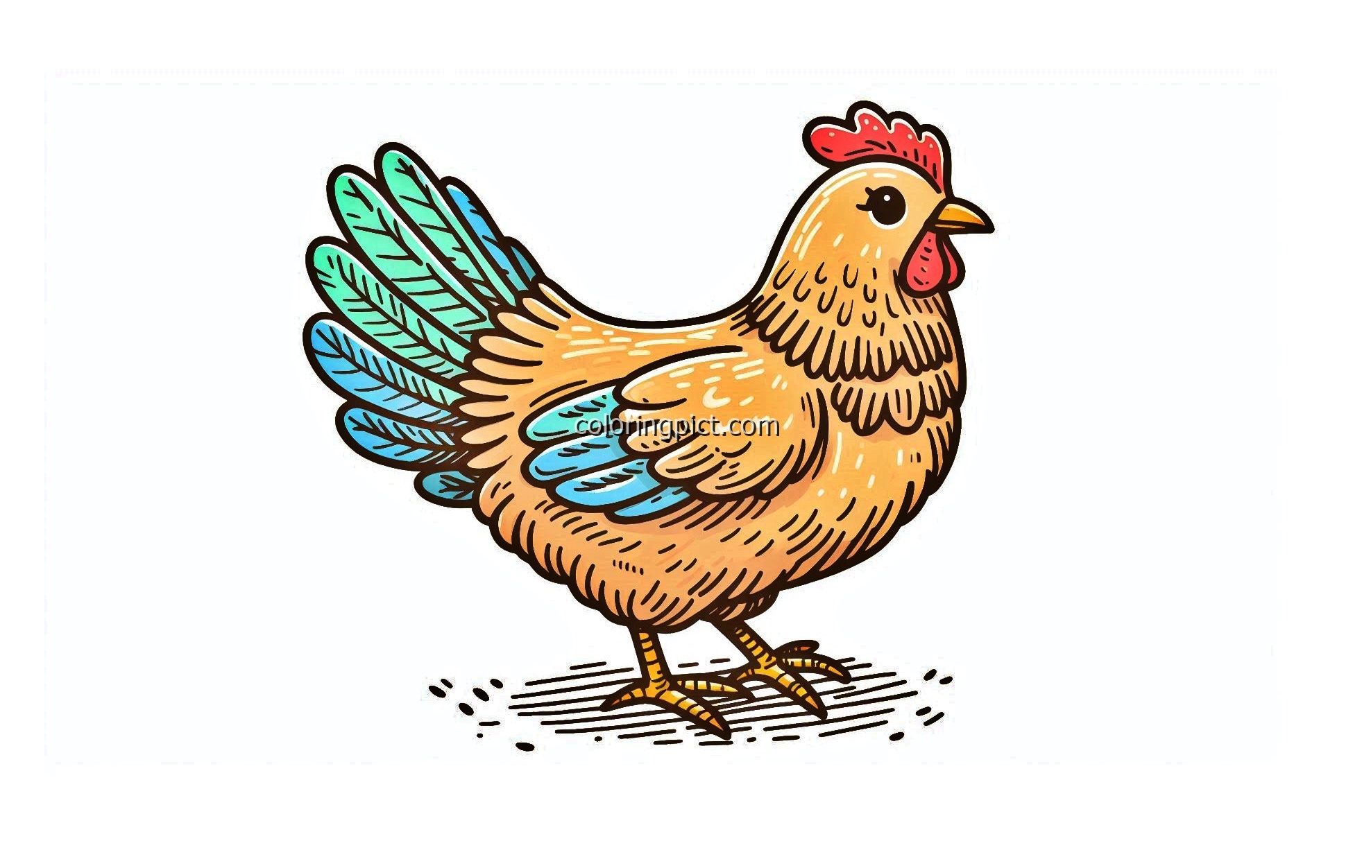 Chicken of Coloring Image