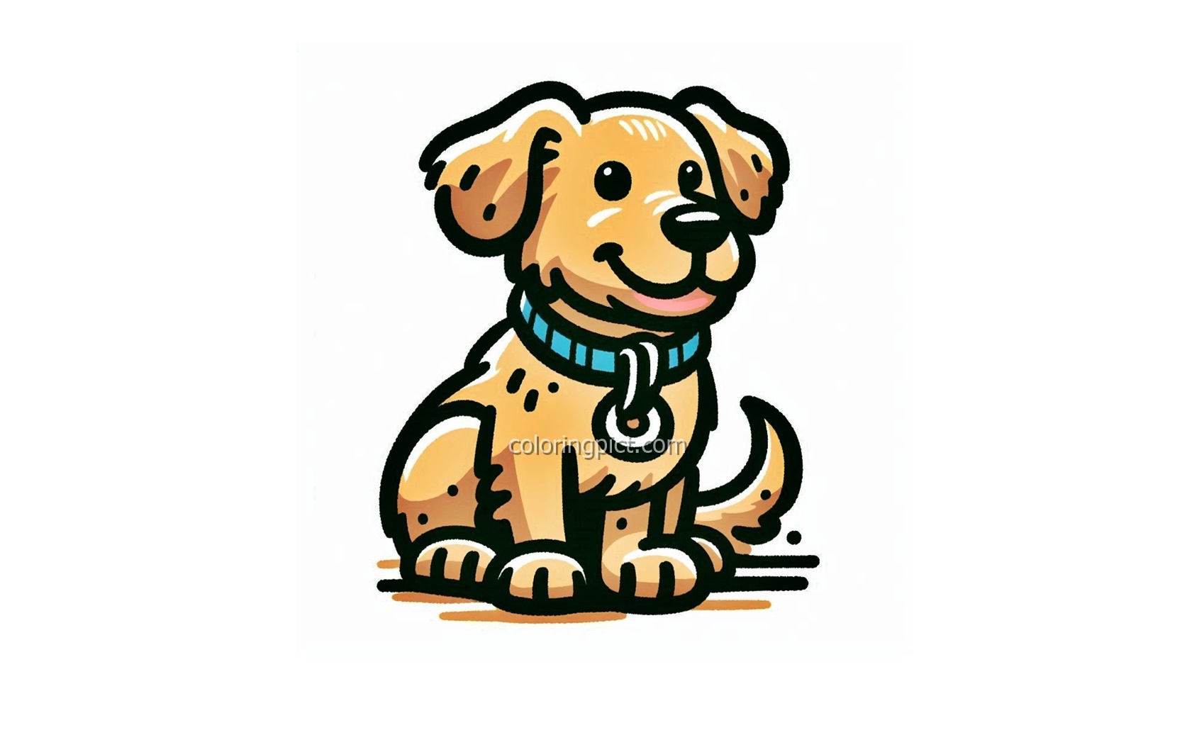 Coloring Image Cute Pet Dog