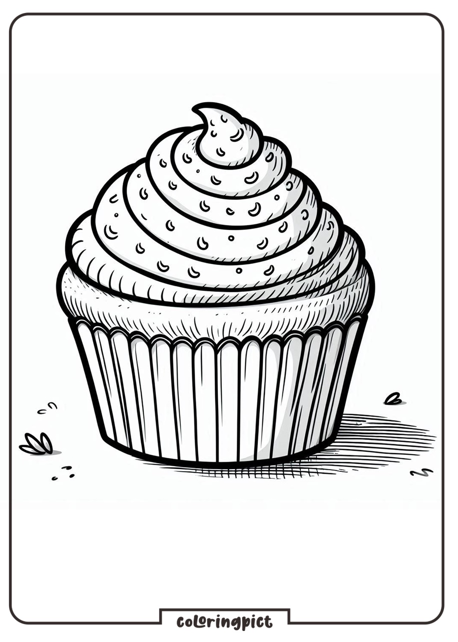 Cupcake Coloring Page