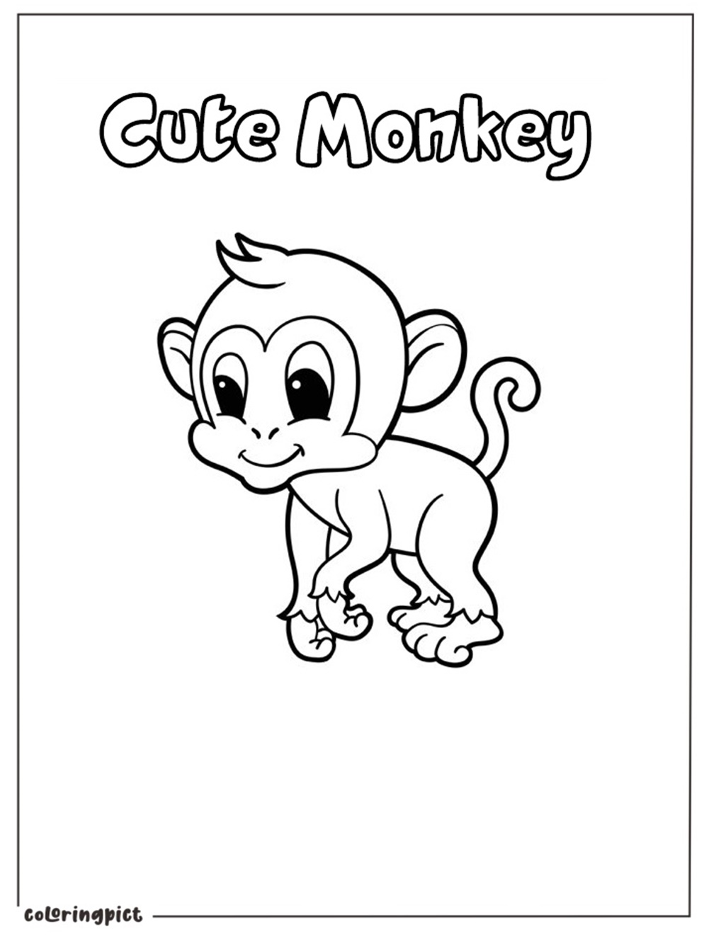 Cute Monkey Coloring Pages