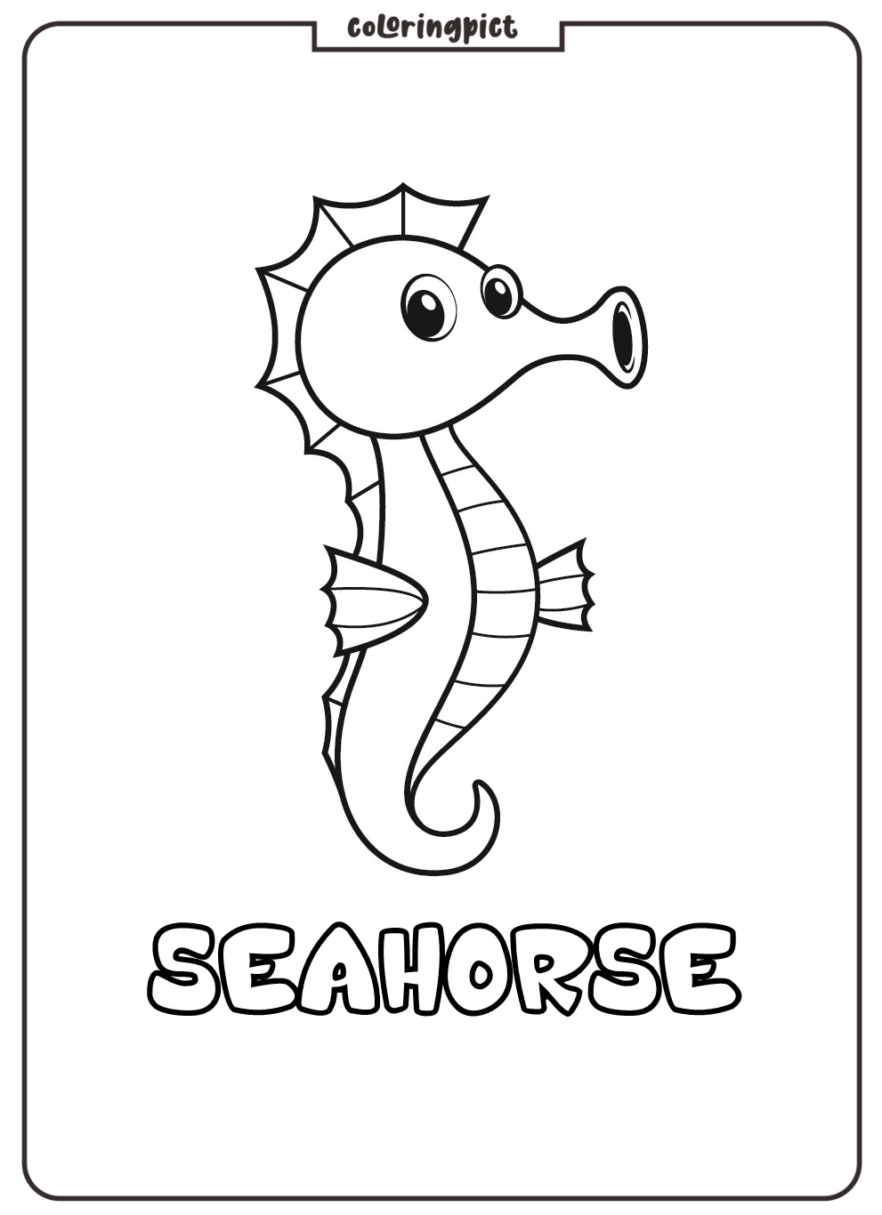 Free Seahorse Coloring Pages