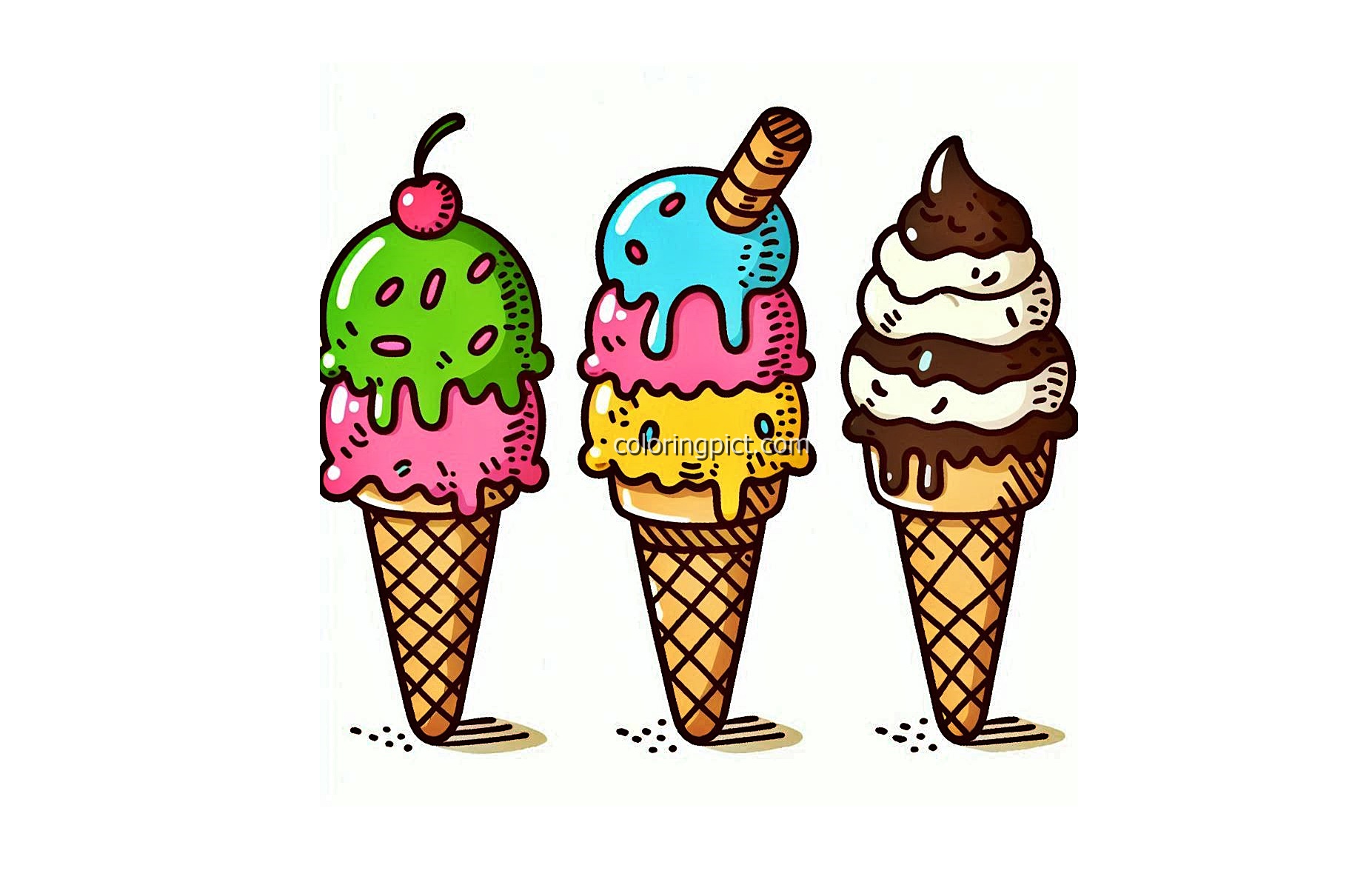 Image is Ice Cream Coloring