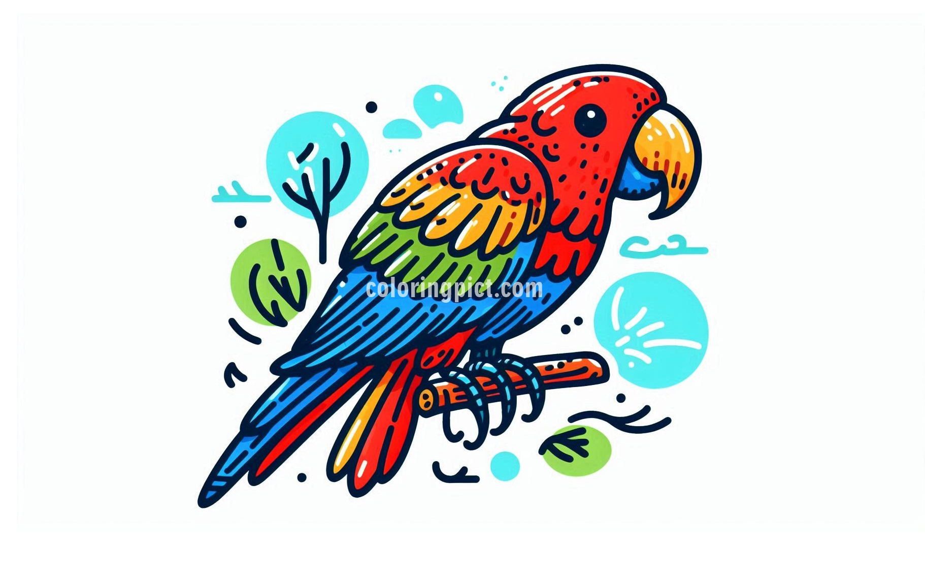 Image is Parrot Coloring Page