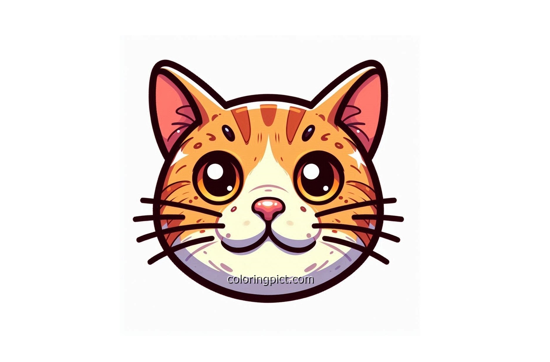 Image of Cute Cat face coloring