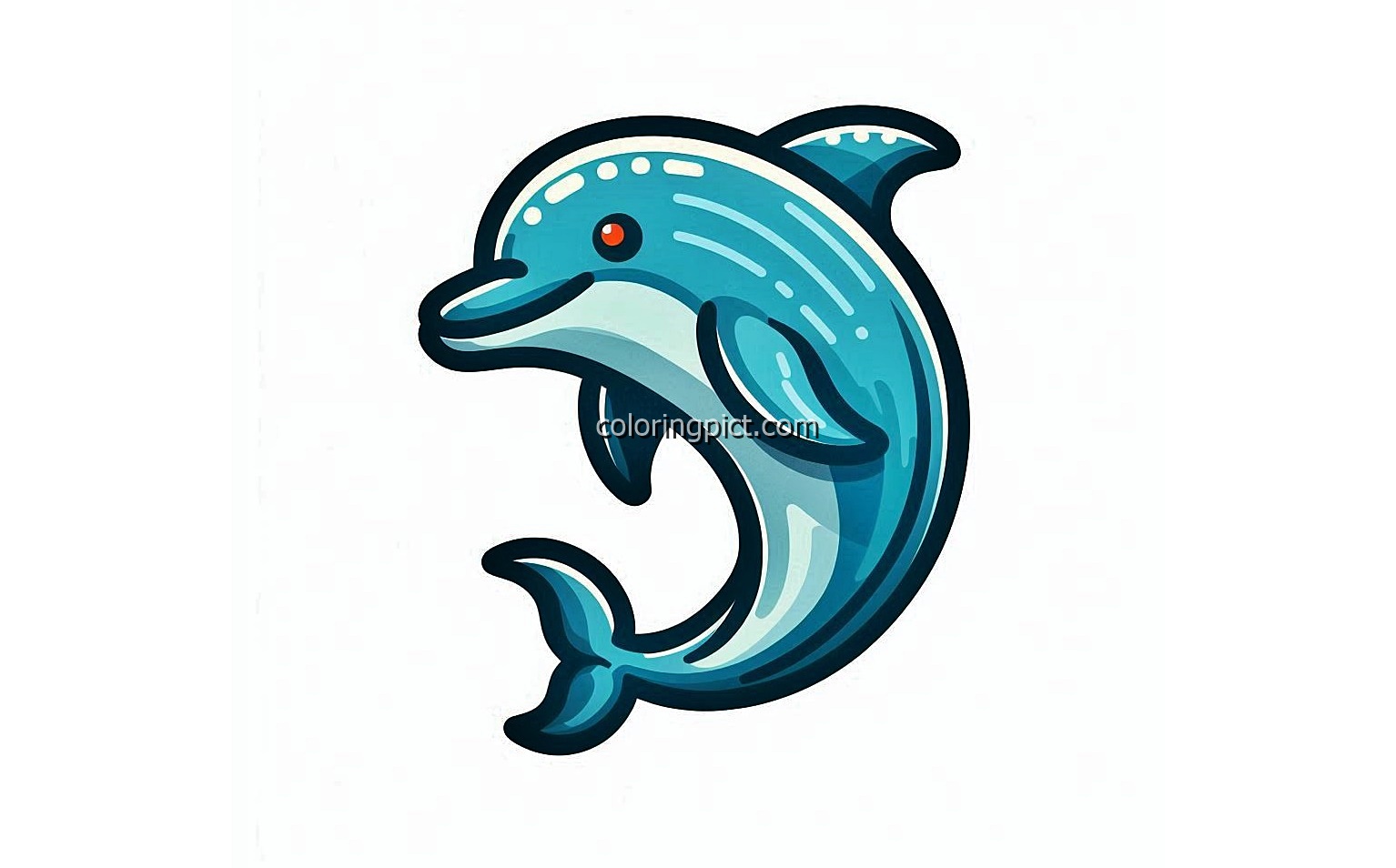 Friendly Dolphin Coloring Page 6 Image of Dolphin Coloring