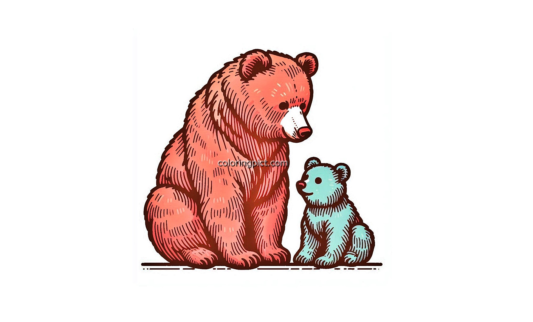 Image of Family Bear Coloring