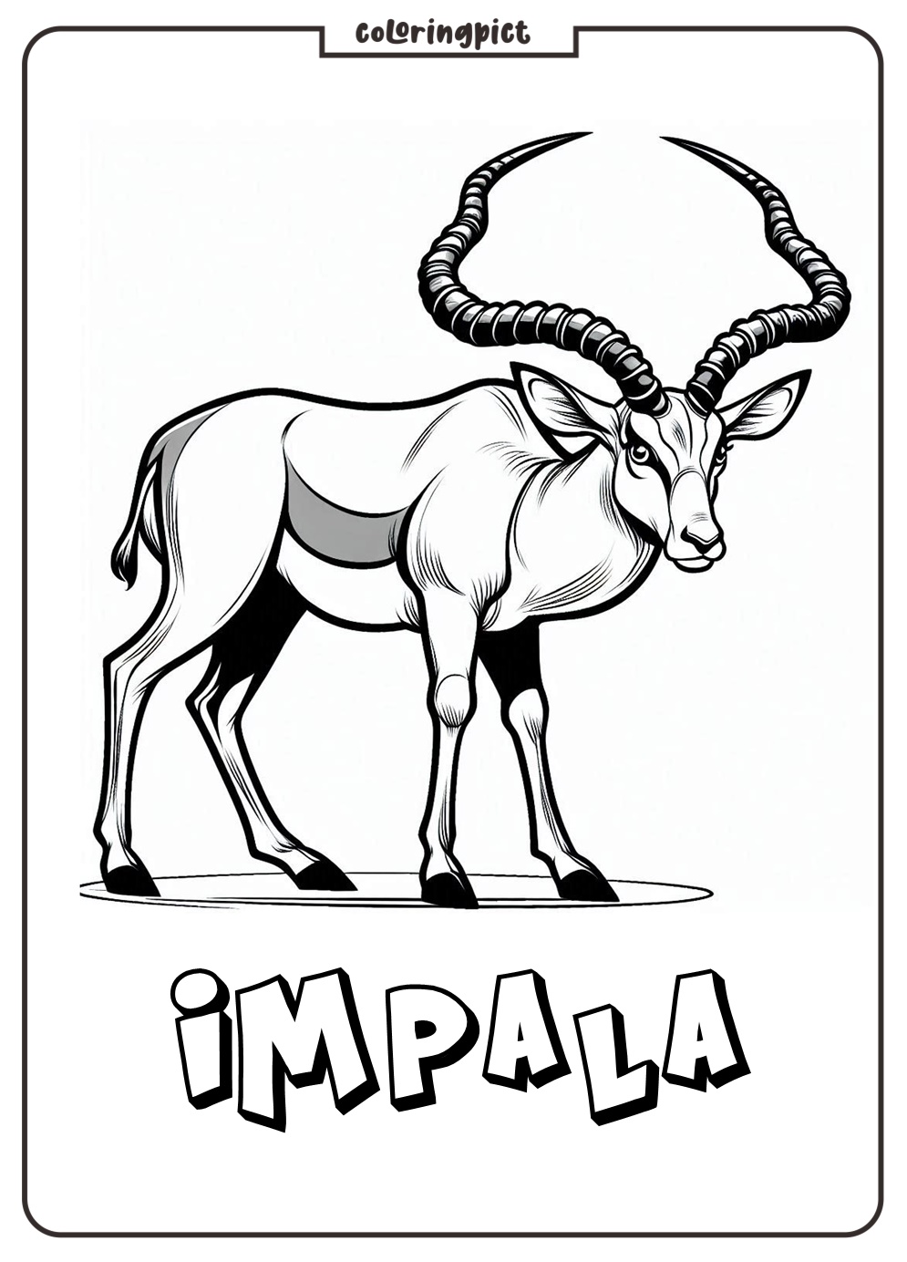 Impala coloring page for kid