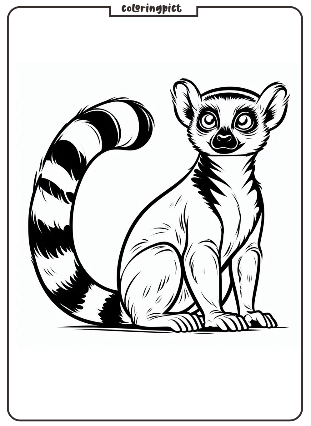 Cute Wide Eyed Animals, Lemur Coloring Pages 1 Lemur Coloring Page for Kids