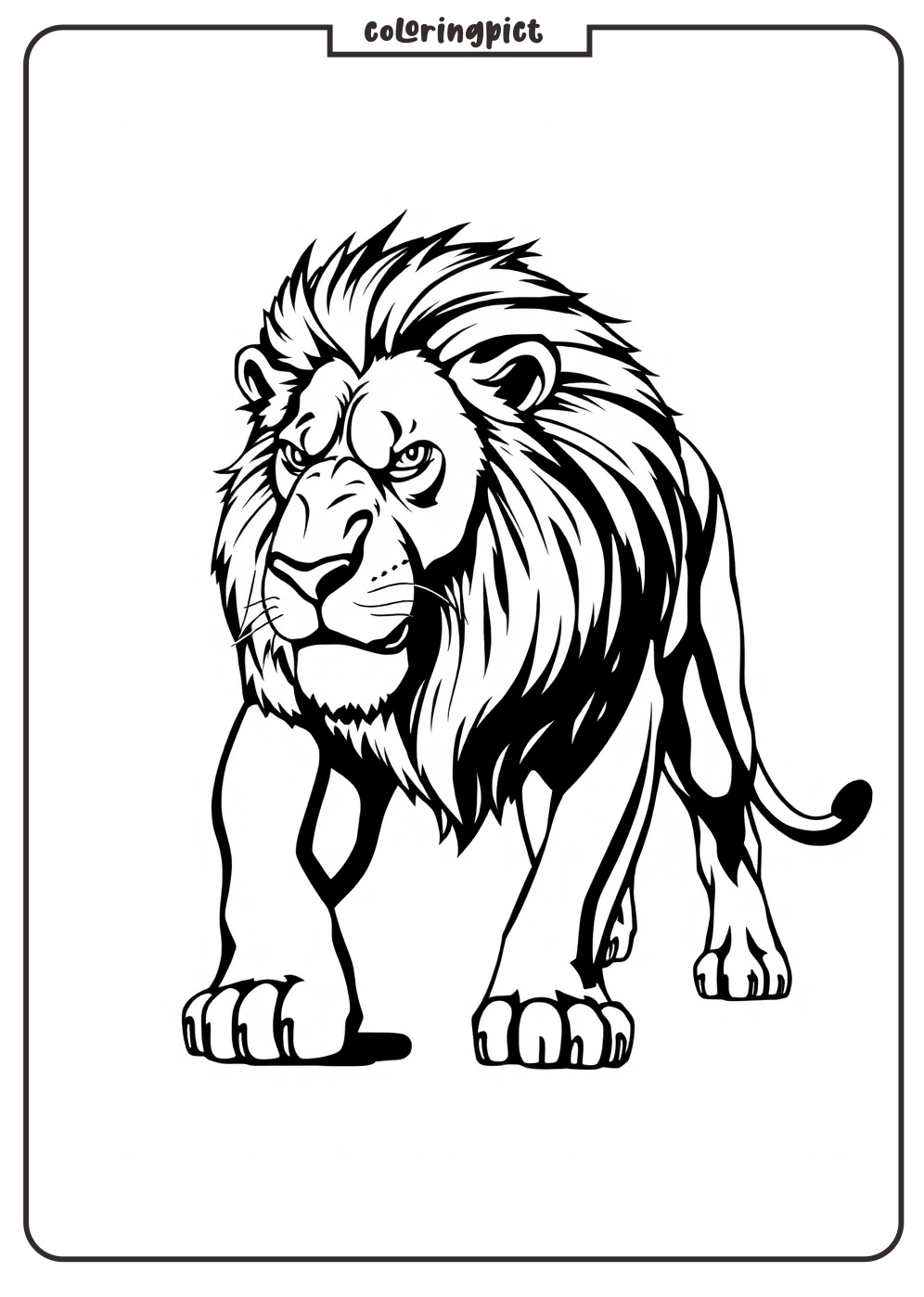 Lion Coloring Page for Kids