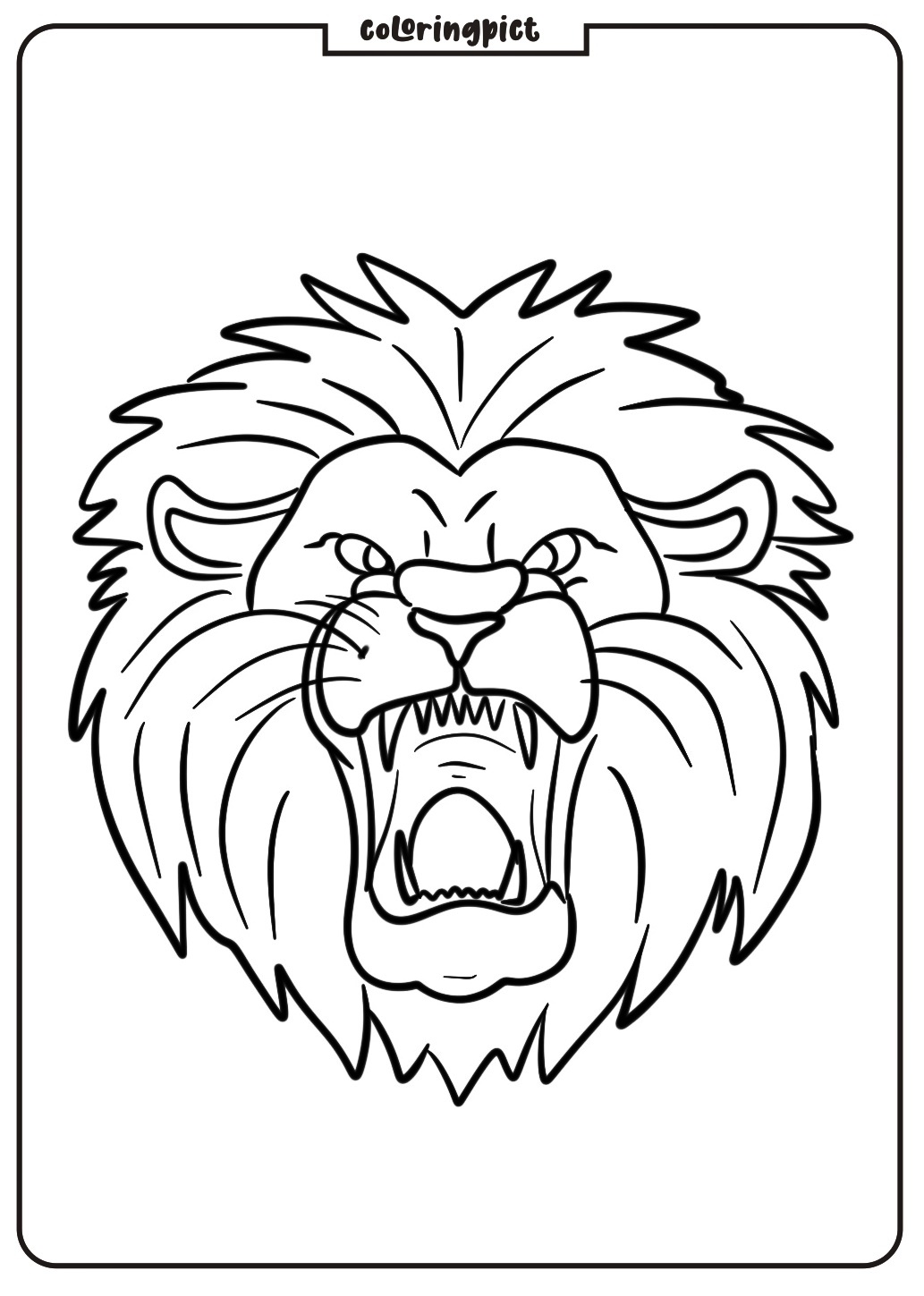 Lion Head Coloring Page Print