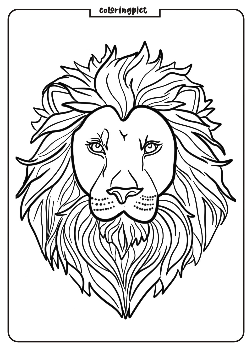 Lion Head Coloring Page