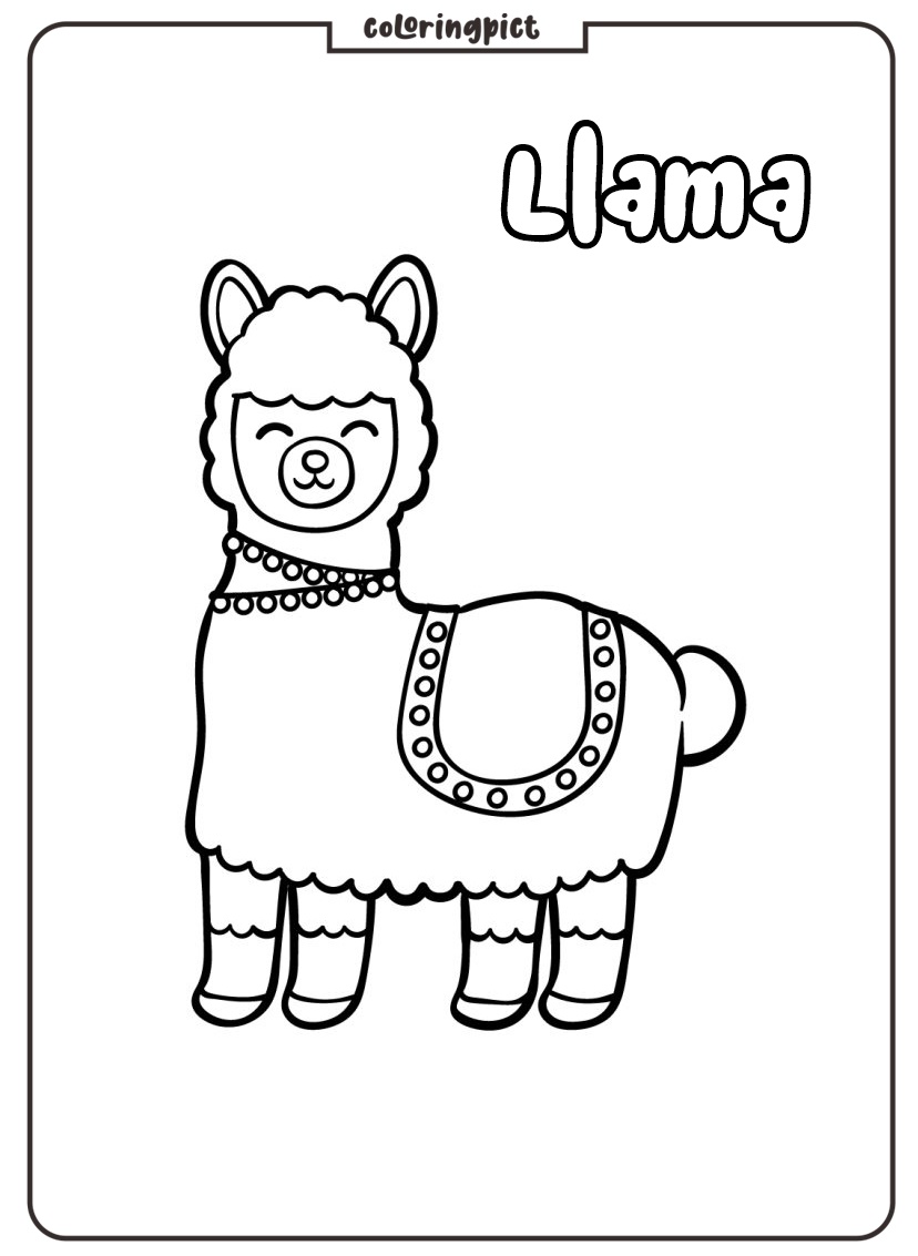 Llama coloring page printable