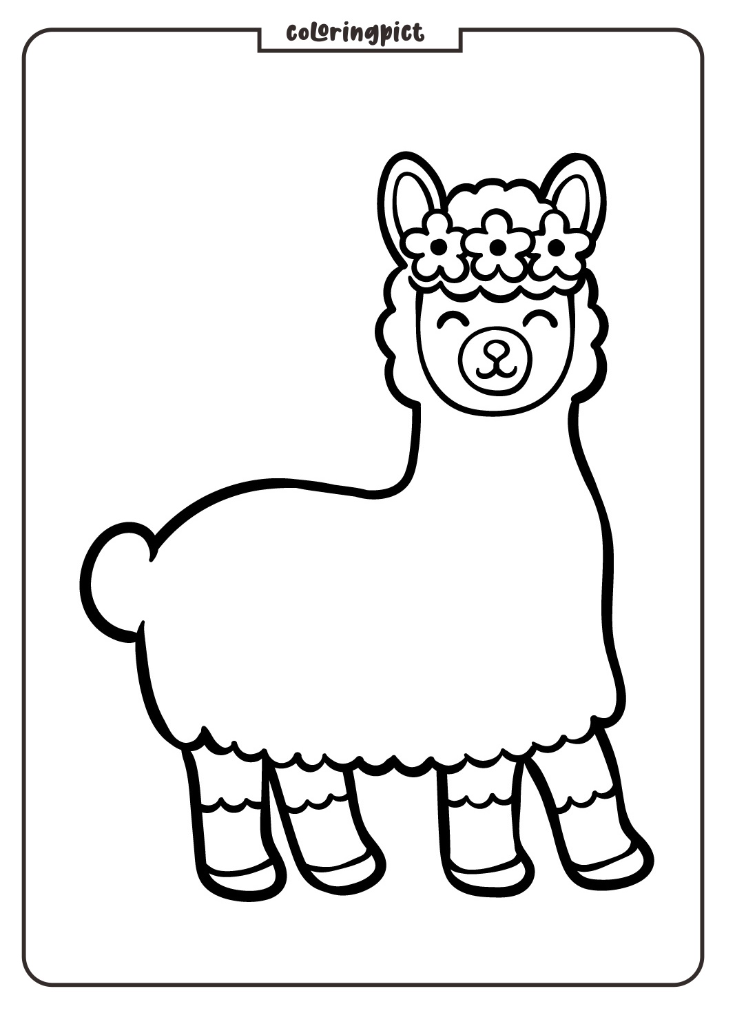 Llama coloring page