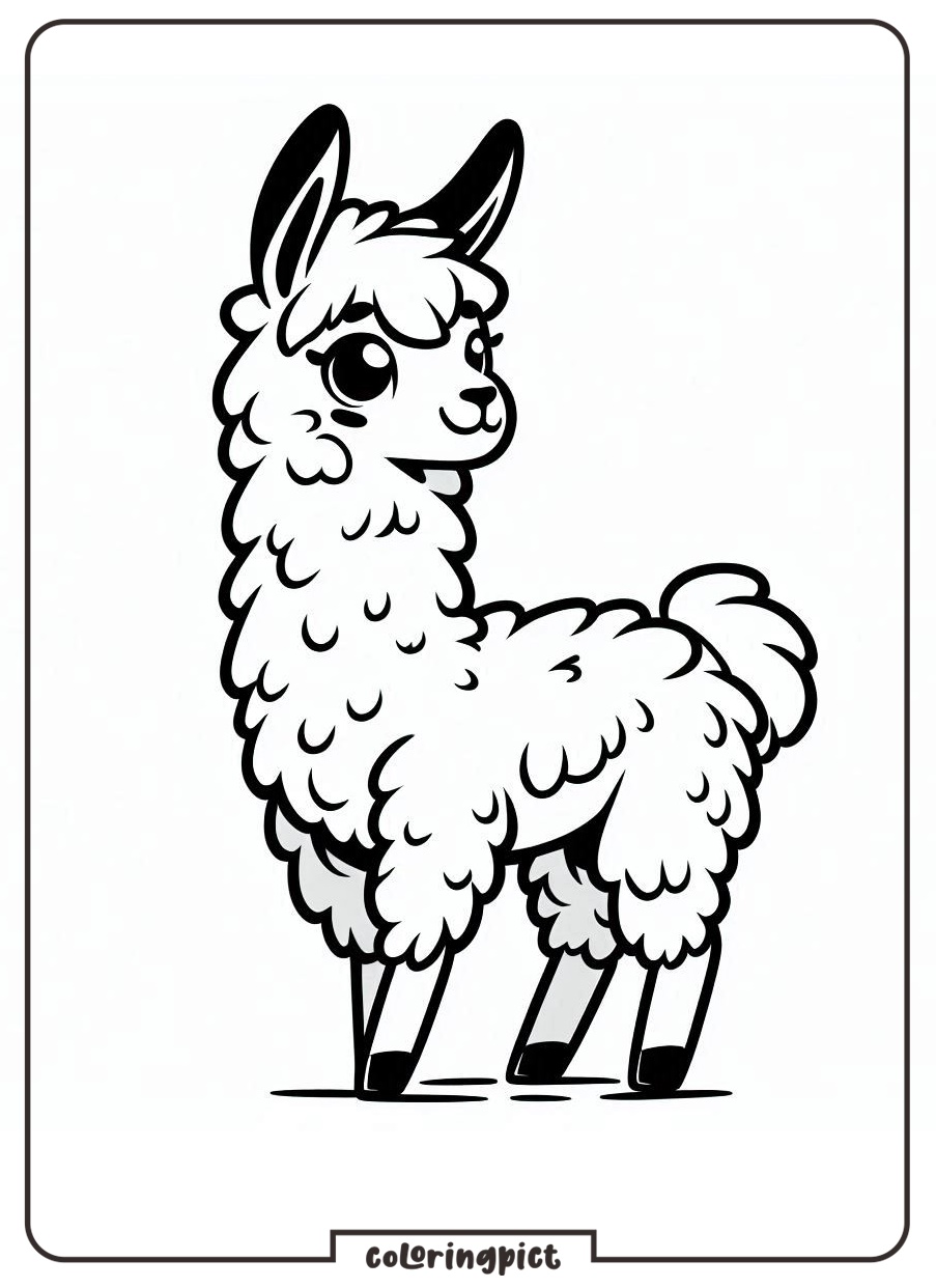 Llama coloring pages for kid