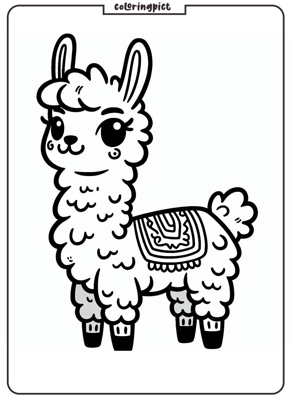 Llama coloring pages printable