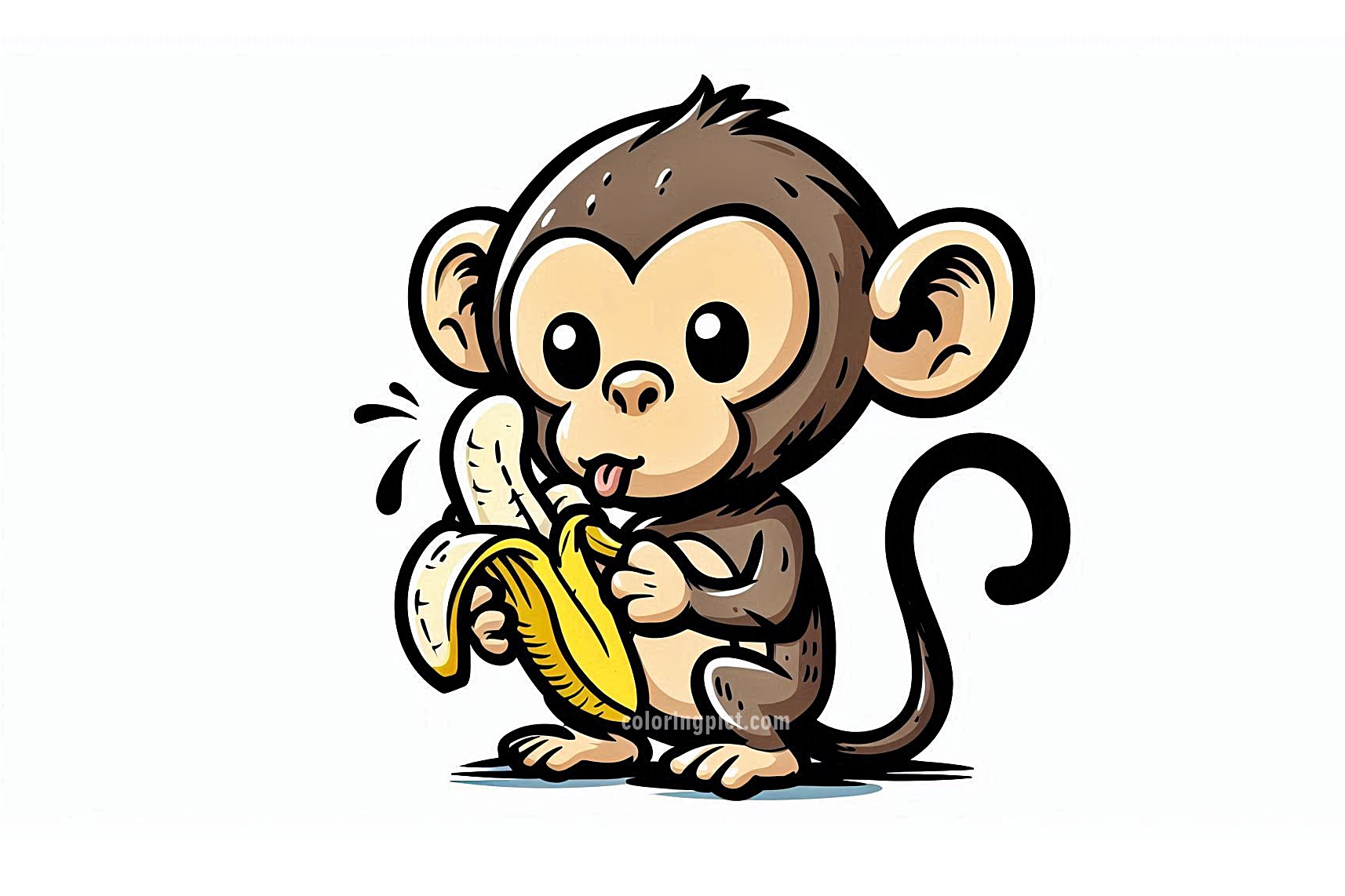 Monkey Eating Banana Coloring Page 5 Monkey Eat Banana Images Coloring