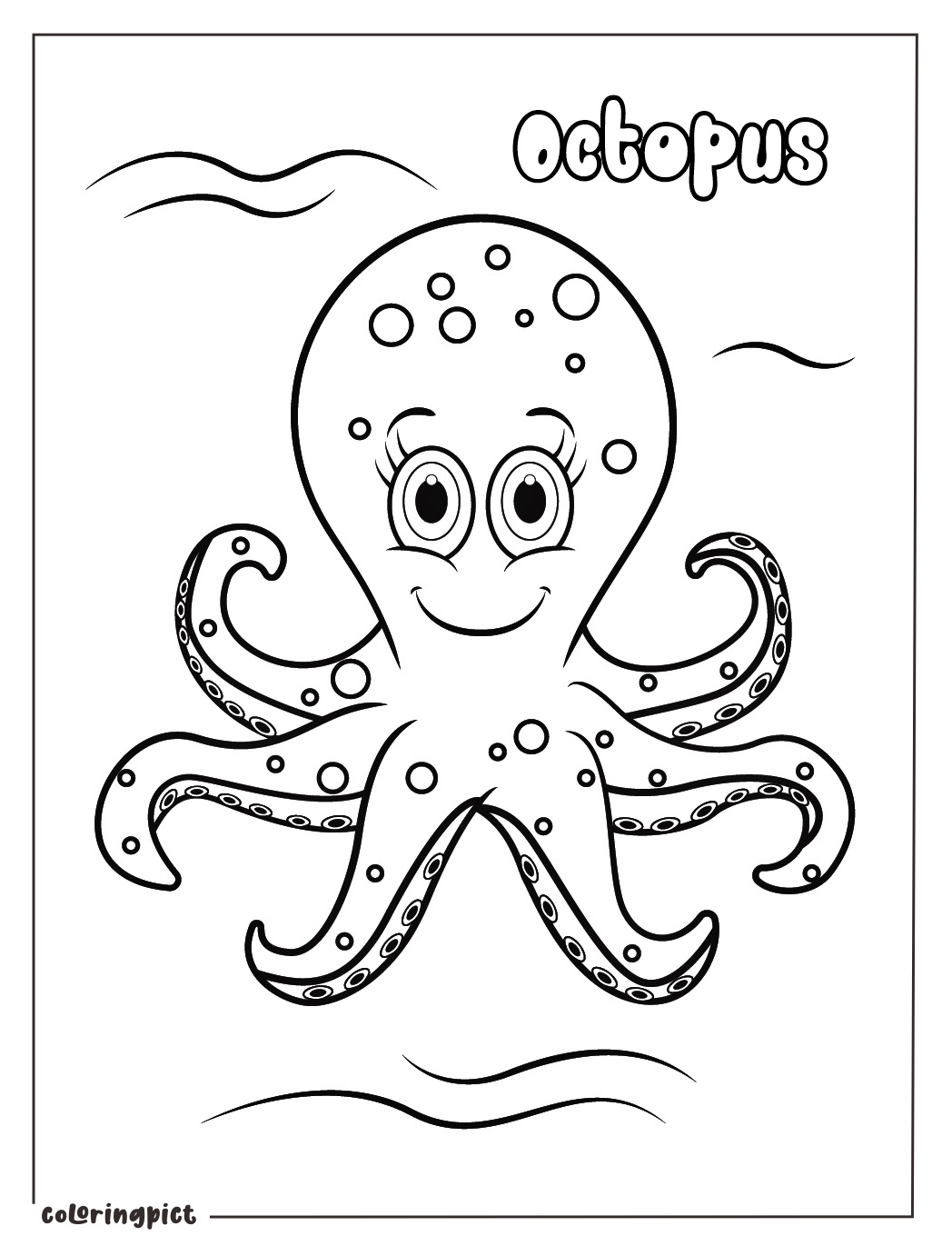 Sea Animals Octopus Coloring Pages 3 Octopus coloring page