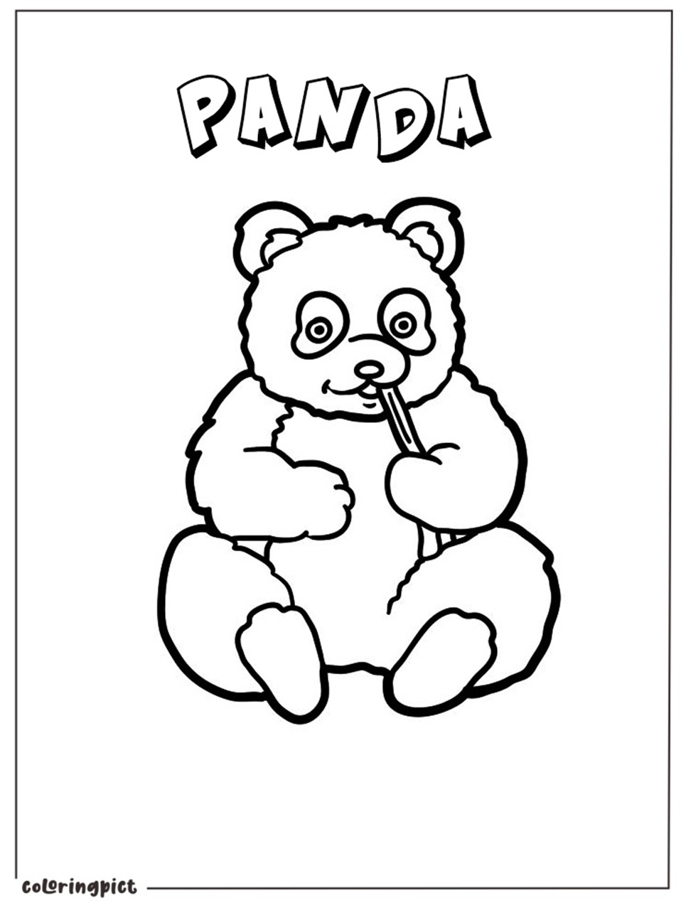 Panda Eating Bamboo Coloring Pages