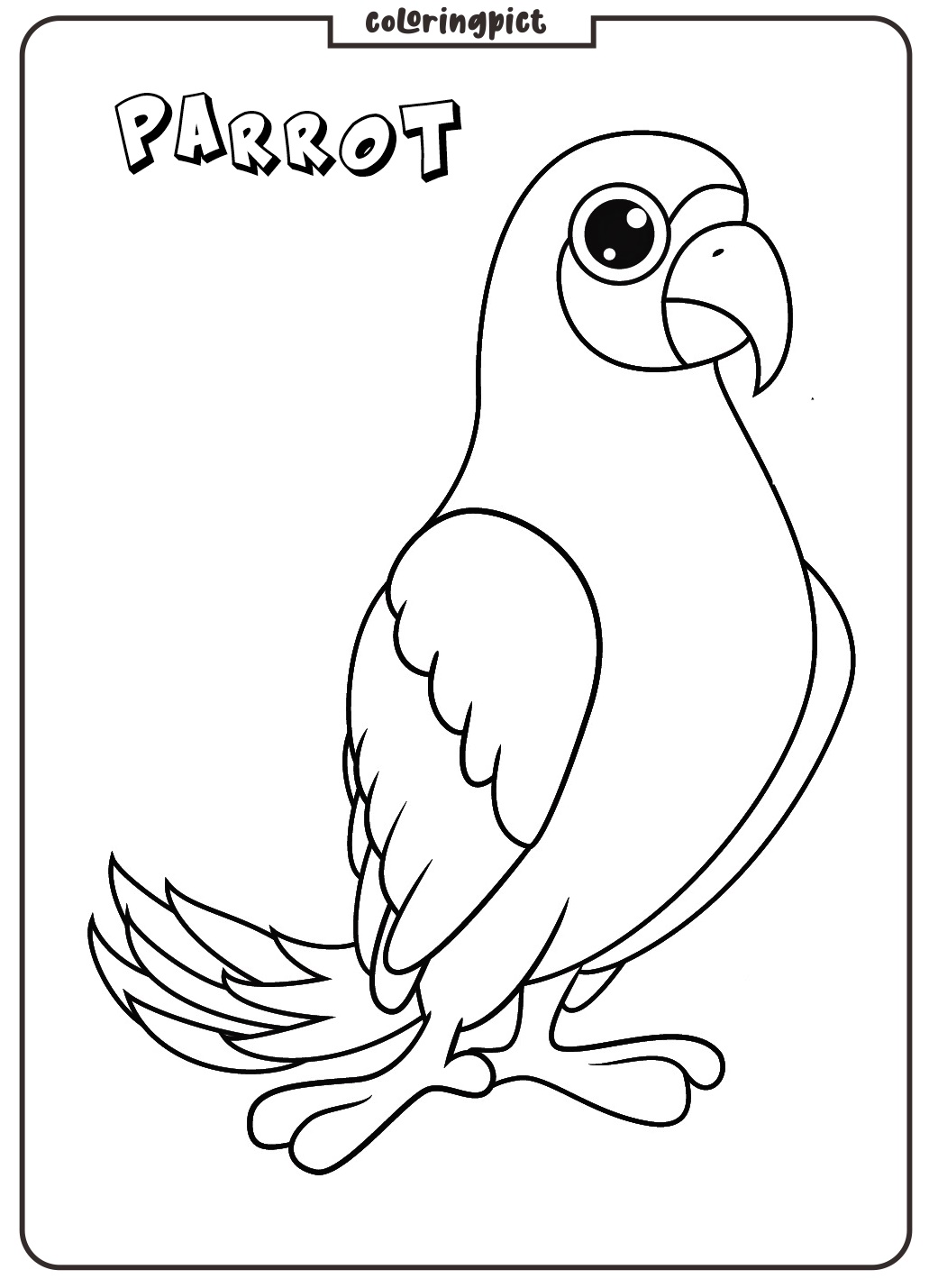 Parrot Coloring Page for Kids