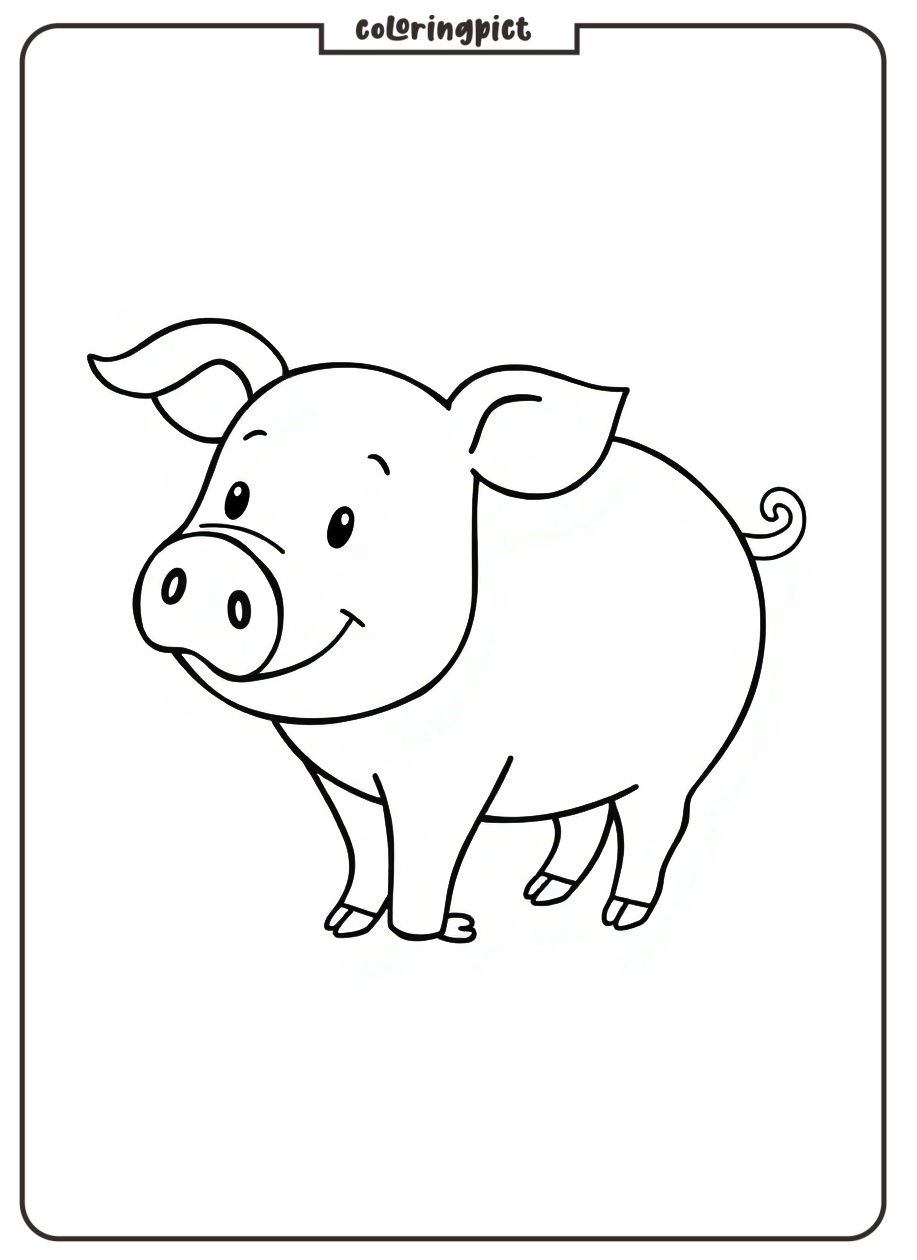 Pig Coloring Pages for Kids 3 Pig Coloring Page