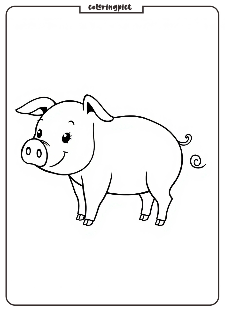 Pig Coloring Pages for Kids 6 Pig Coloring Pages