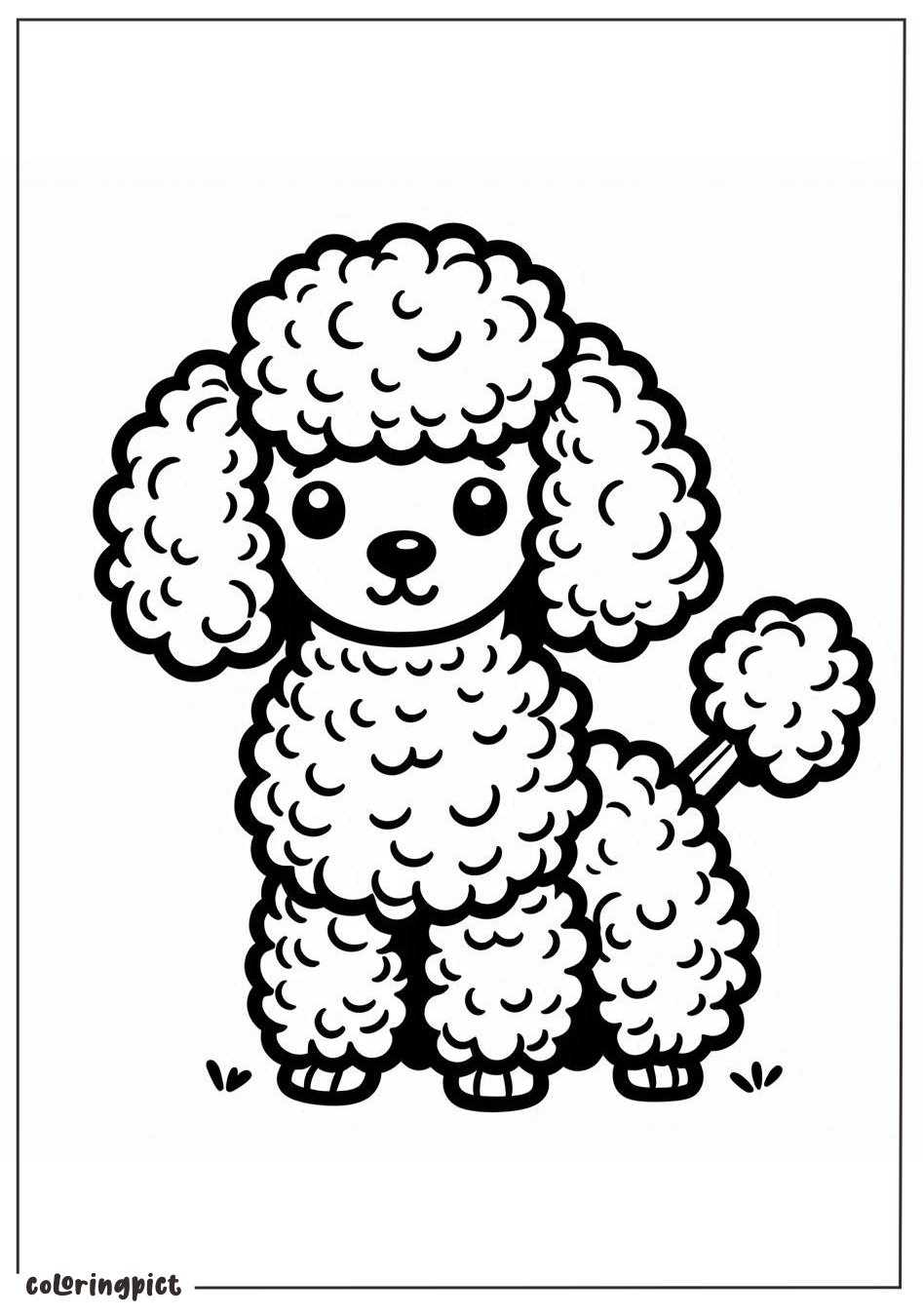Poodle Coloring Page for Kid