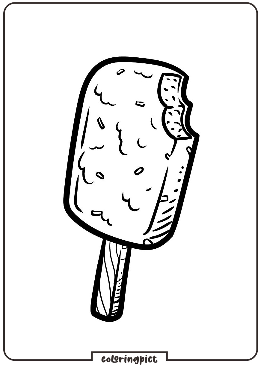 Printable Ice Cream Coloring Page for Kid