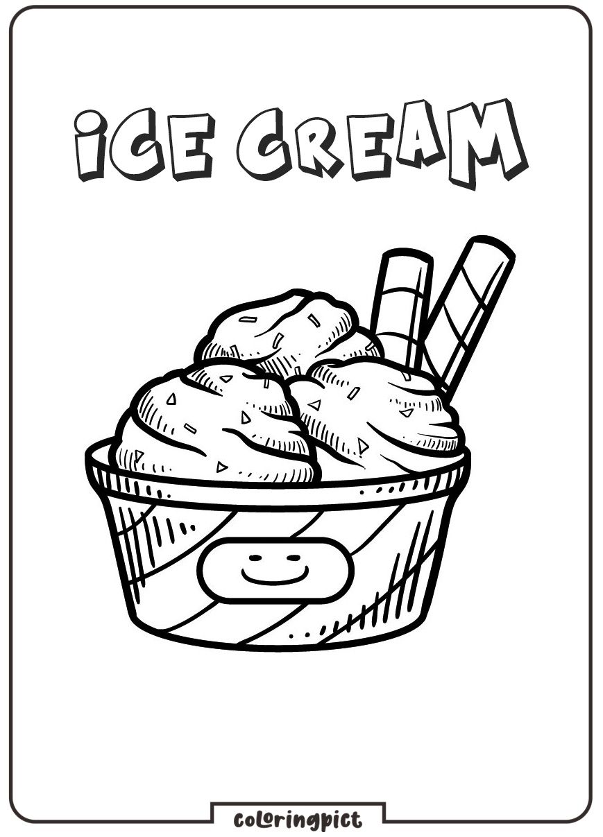 Printable Ice Cream Coloring Pages for Kids