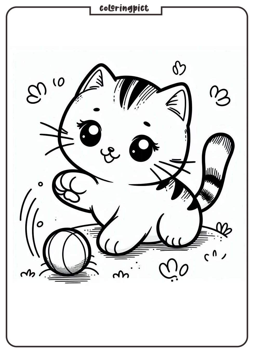 Printable Kitten Coloring Page