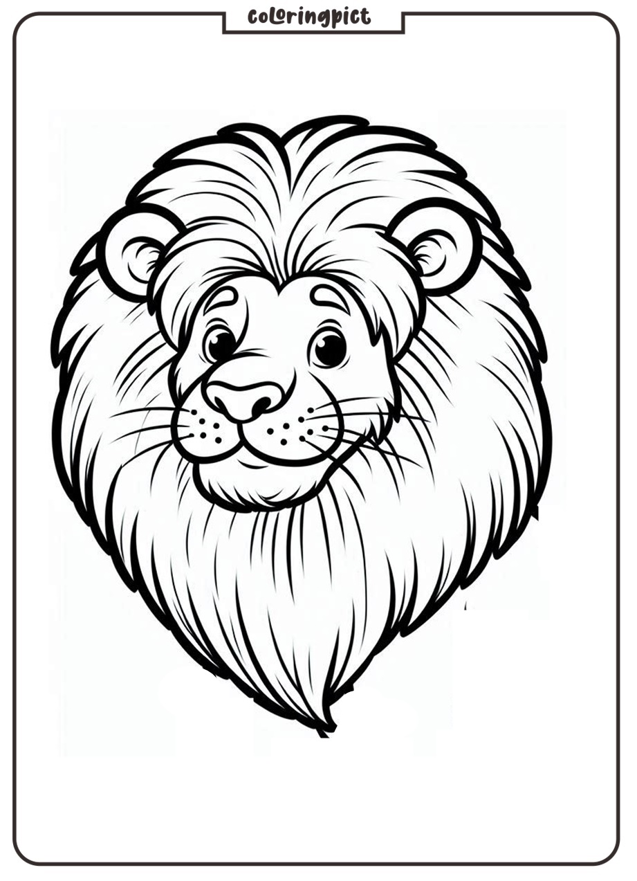 Printable Lion Head Coloring Pages