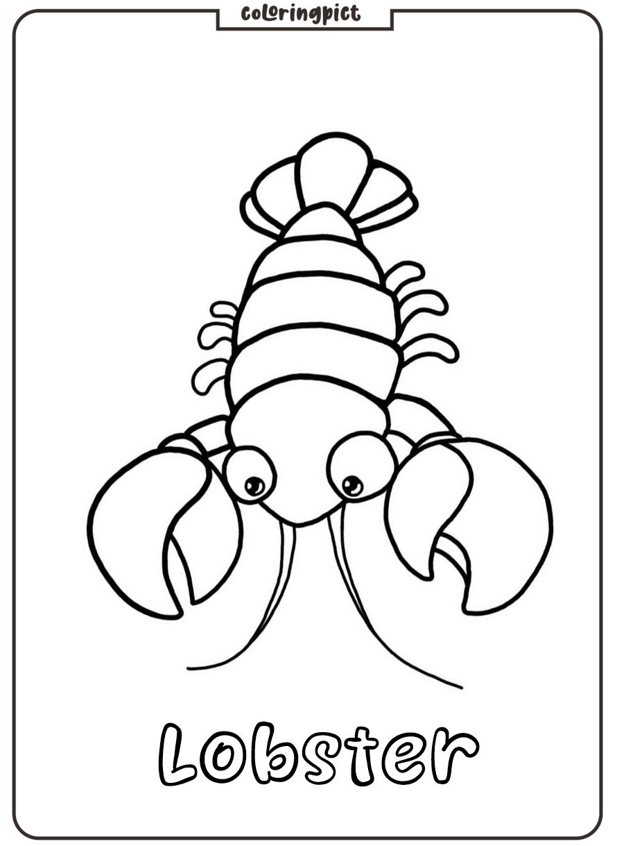 Printable Lobster coloring page for kids