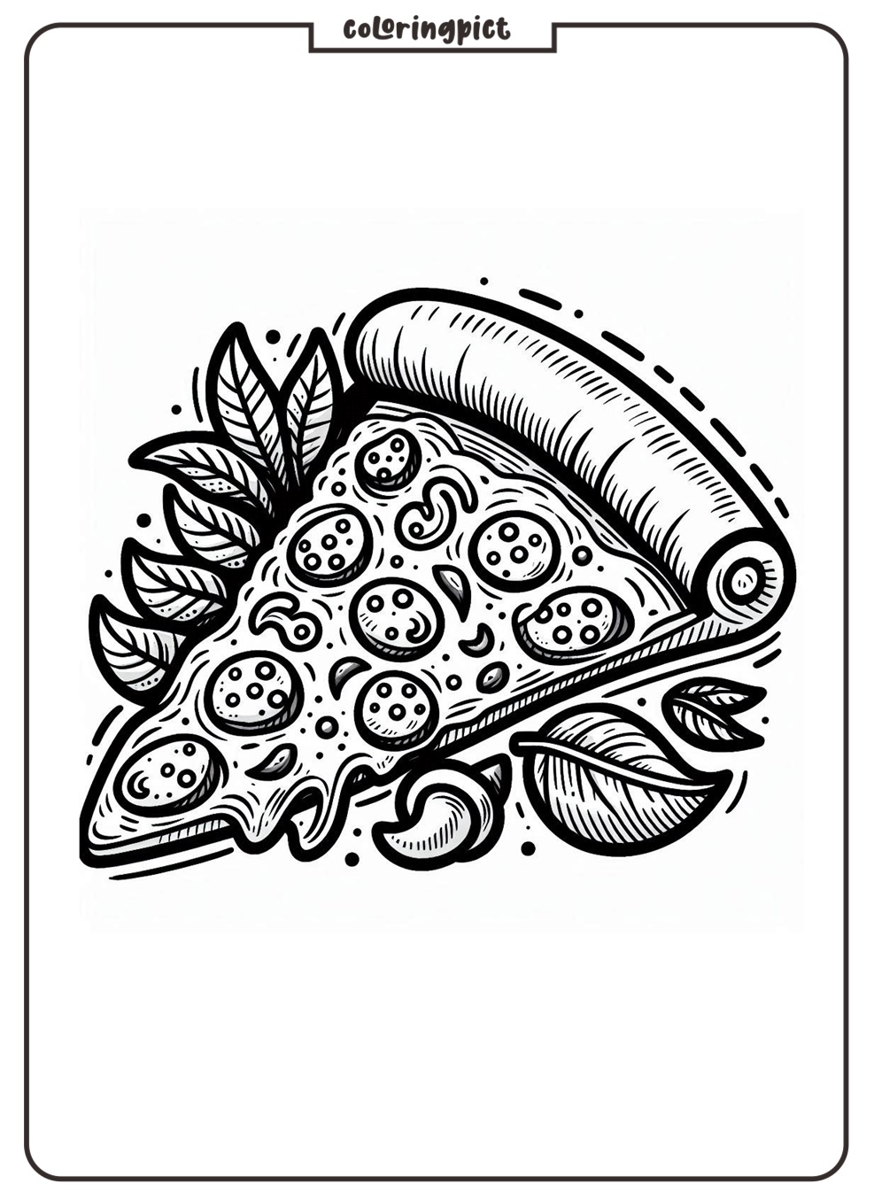 Printable Pizza Coloring Pages for Kids