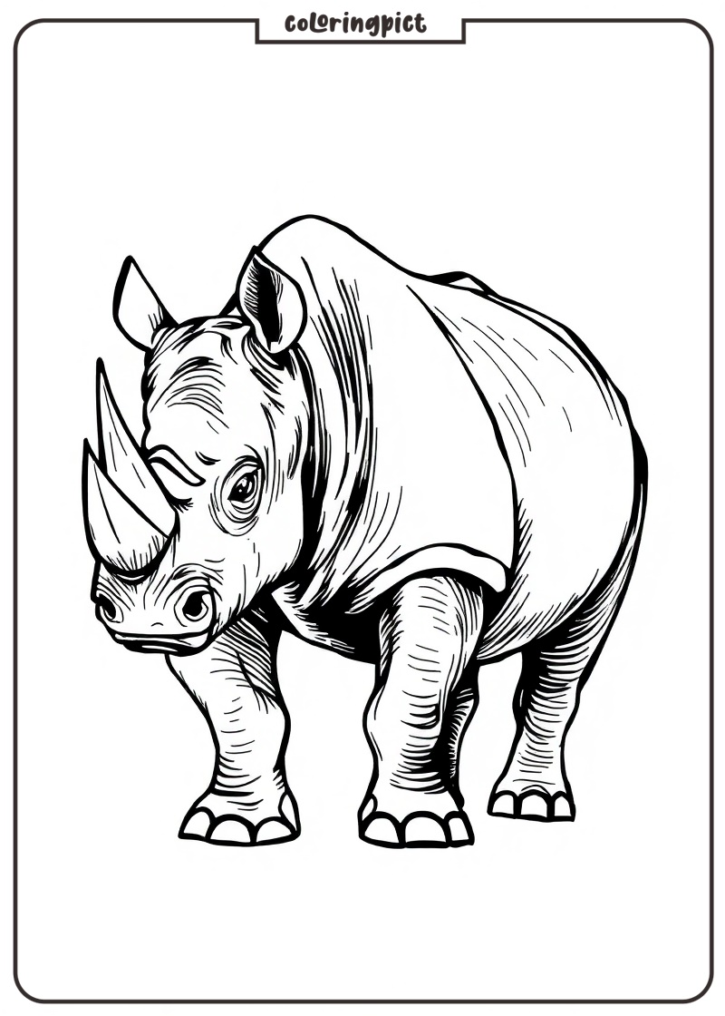 Printable Rhinoceros Coloring Page