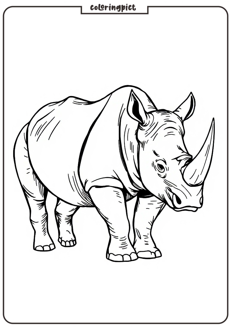 Printable Rhinoceros Coloring Pages