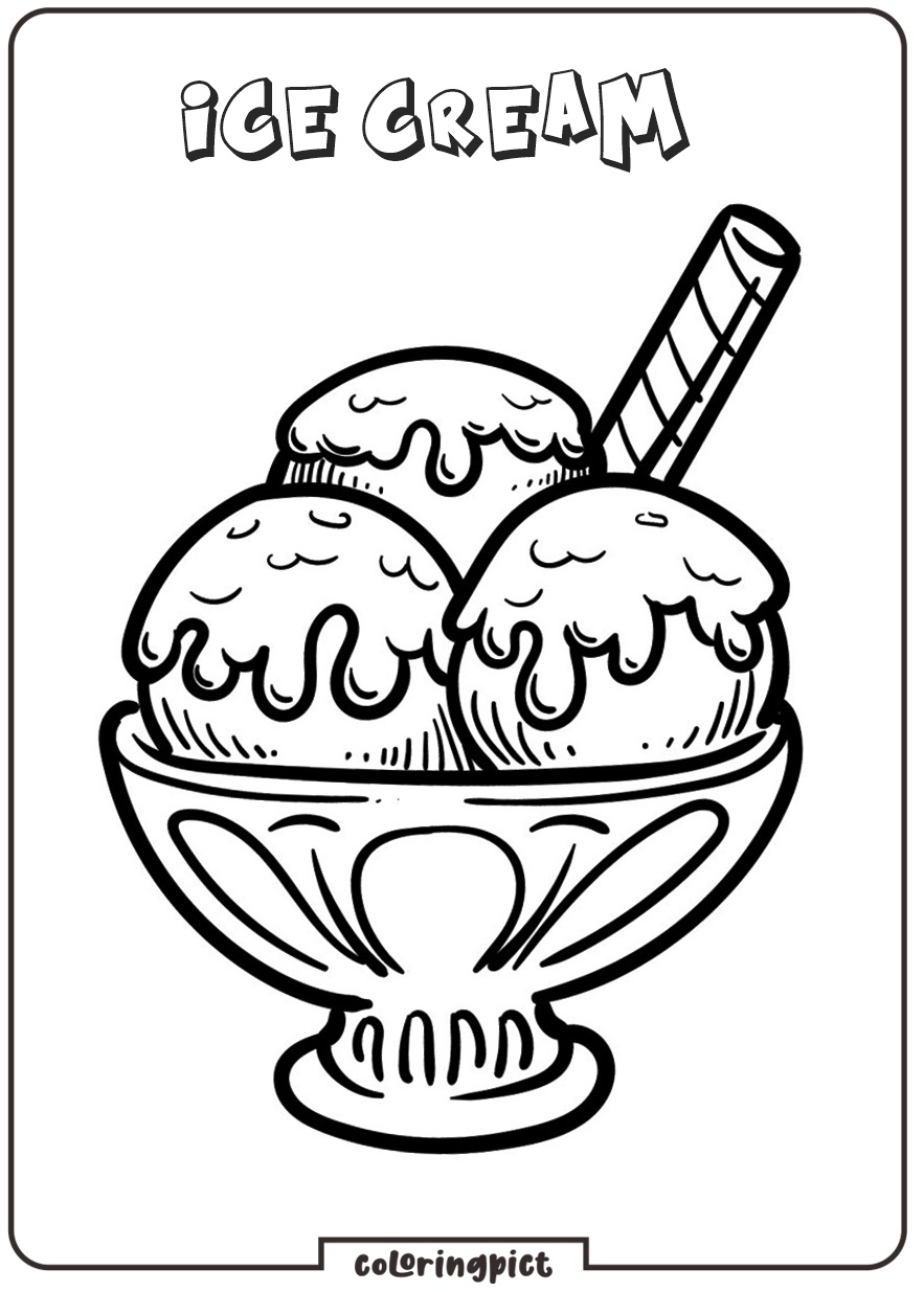 Printable of Ice Cream Coloring Pages for Kid