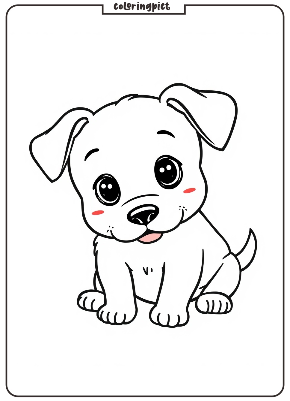 Time to Color Some Cute Puppies 4 Puppy Coloring Page