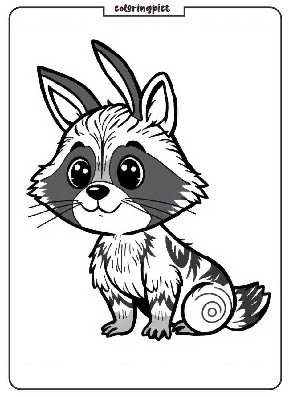 Raccoon Coloring Page