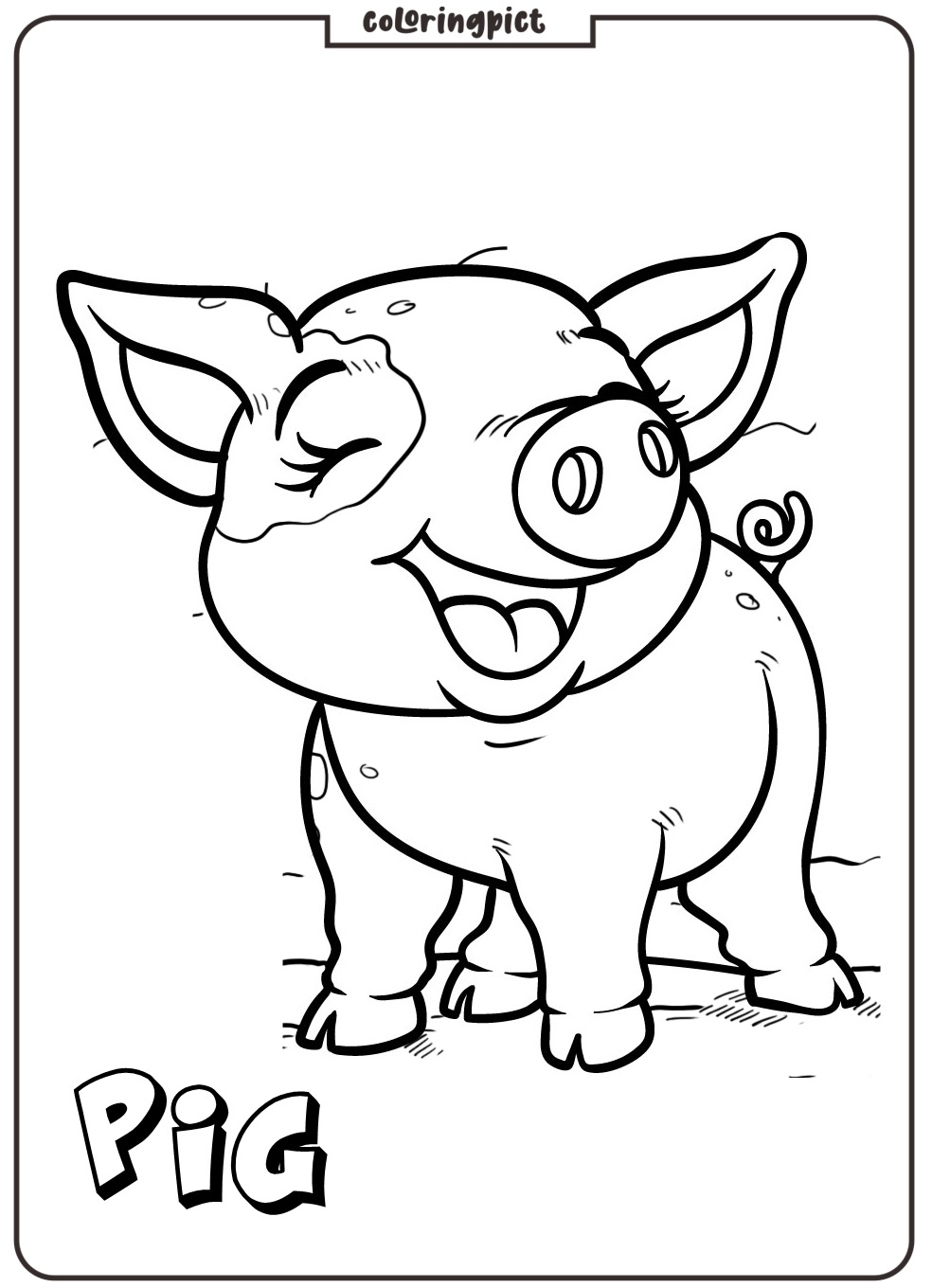 baby pig coloring pages print
